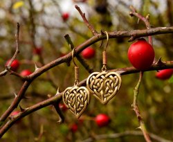 Celtic earrings in nature