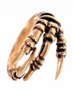 Finger ring eagle claw - bronze