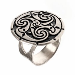 Finger ring Triskele - silver plated