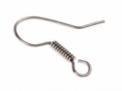 Ear ring fish hook - silver plated