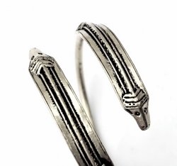 Germanic Snake Bangle silver plated