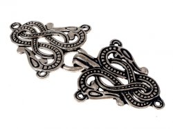 Viking dress fastener - silver plated