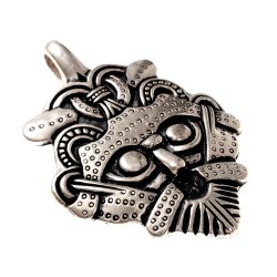 Gnezdovo mask amulet - silver