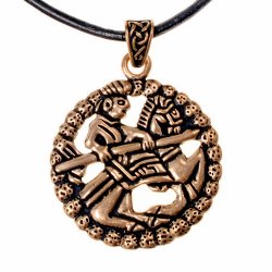 Viking knight pendant - bronze