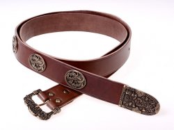 Viking belt with strap end and mounts