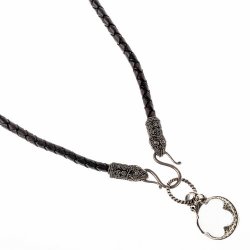 Viking leather necklace - black