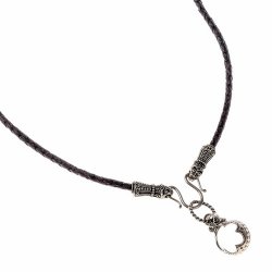 Viking leather necklace - black