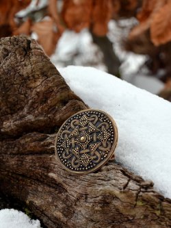 Viking granulation disc brooch 