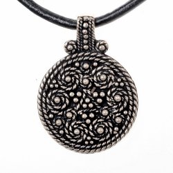 Filigree disc pendant - silver