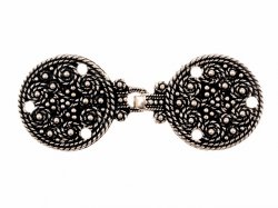 Viking garment clasp - silver plated 