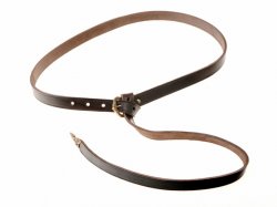 Viking belt with strap end - brown