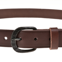 Medieval leather belt with iron buckle