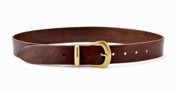 Cow hide leather belt - brown