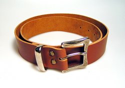 Split leather belt - brown