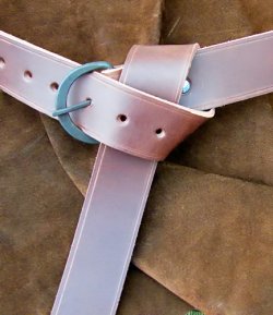 Medieval belt with forged buckle