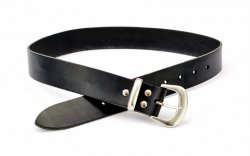 Cow hide leather belt - black