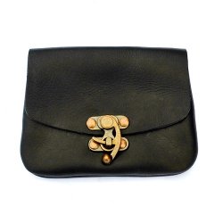 Belt pouch with hook clasp - black