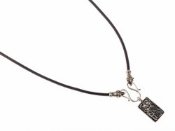 Viking leather necklace - black