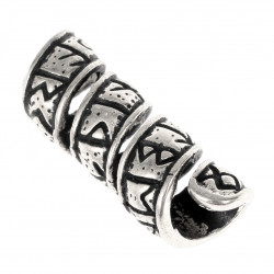 Rune hair bead - silver plated