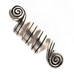 Celtic beard bead - silver plated