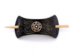 Leather hair barrette motif 2: Celtic