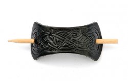 Leather barrette motif 3: Arabesque