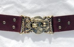Leather belt with hook buckle