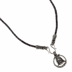 Viking leather necklace - black