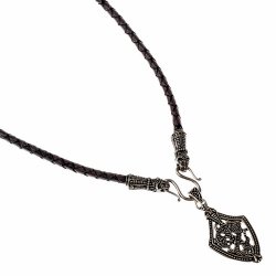 Viking leather necklace - black