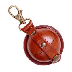 Round hard leather purse
