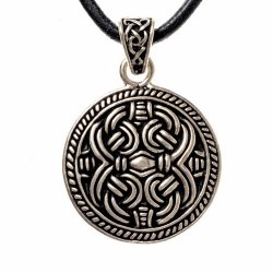 Viking disc pendant - silver