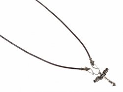 Medieval leather necklace - black