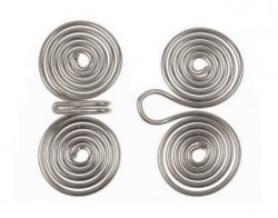 Dress fastener - silver plated