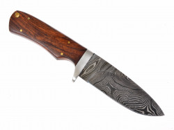 Jagdmesser Damast - Holz / Stahl