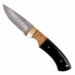 Jagdmesser Damast - Horn / Esche