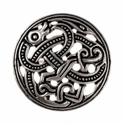 Viking disc brooch - silver plated