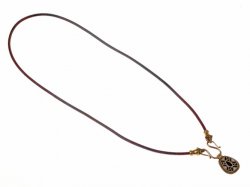 Medieval leather necklace - brown