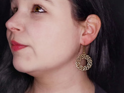 Celtic earrings in use