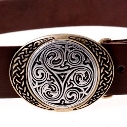 Two-tone Celtic knot buckle belt