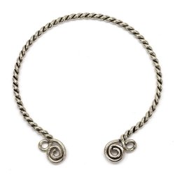 Torques with spirals - silver plated