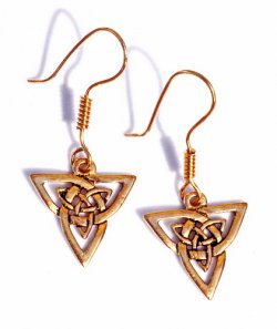 Celtic Ear rings with triangel - bronze