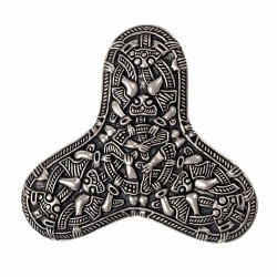 Gripping beast trefoil brooch