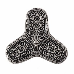 Silver plated Viking trefoil brooch