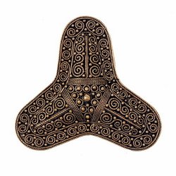 Granulated trefoil brooch - bronze