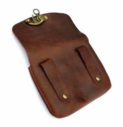 Leather belt pouch from behind