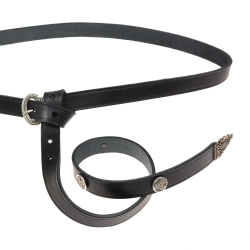 Late Roman leather belt - black / silver