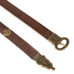 Late Roman leather belt - brown / brass