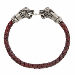 Lederarmband - braun / versilbert