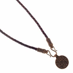 Viking leather necklace - brown