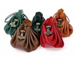 Medieval leather bag - colours